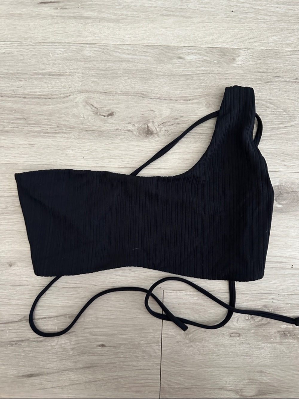 Onia Black One-Shoulder Swim Top